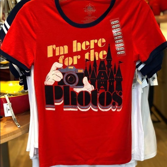 Disney ringer tee Shirt - Im here for the Photos - Picture 1 of 3